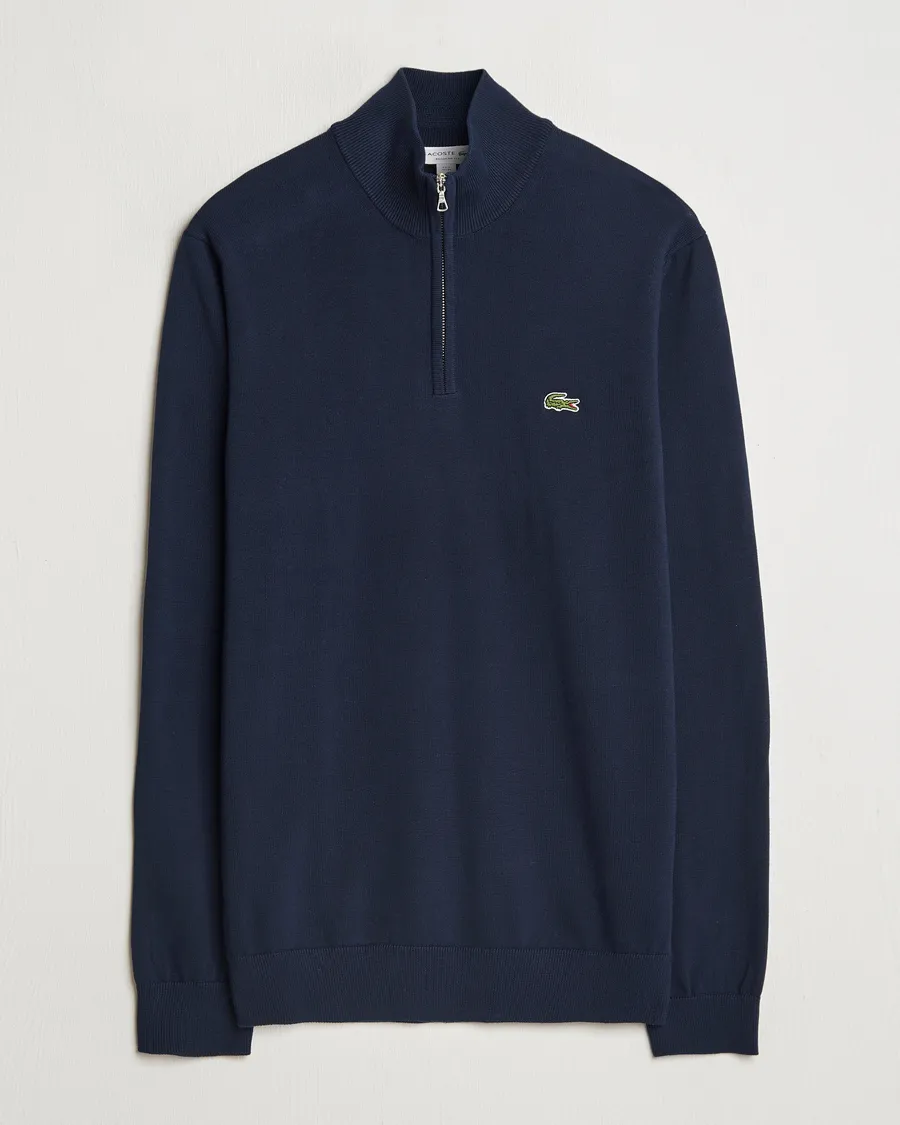 Cotton Knitted Half Zip Navy