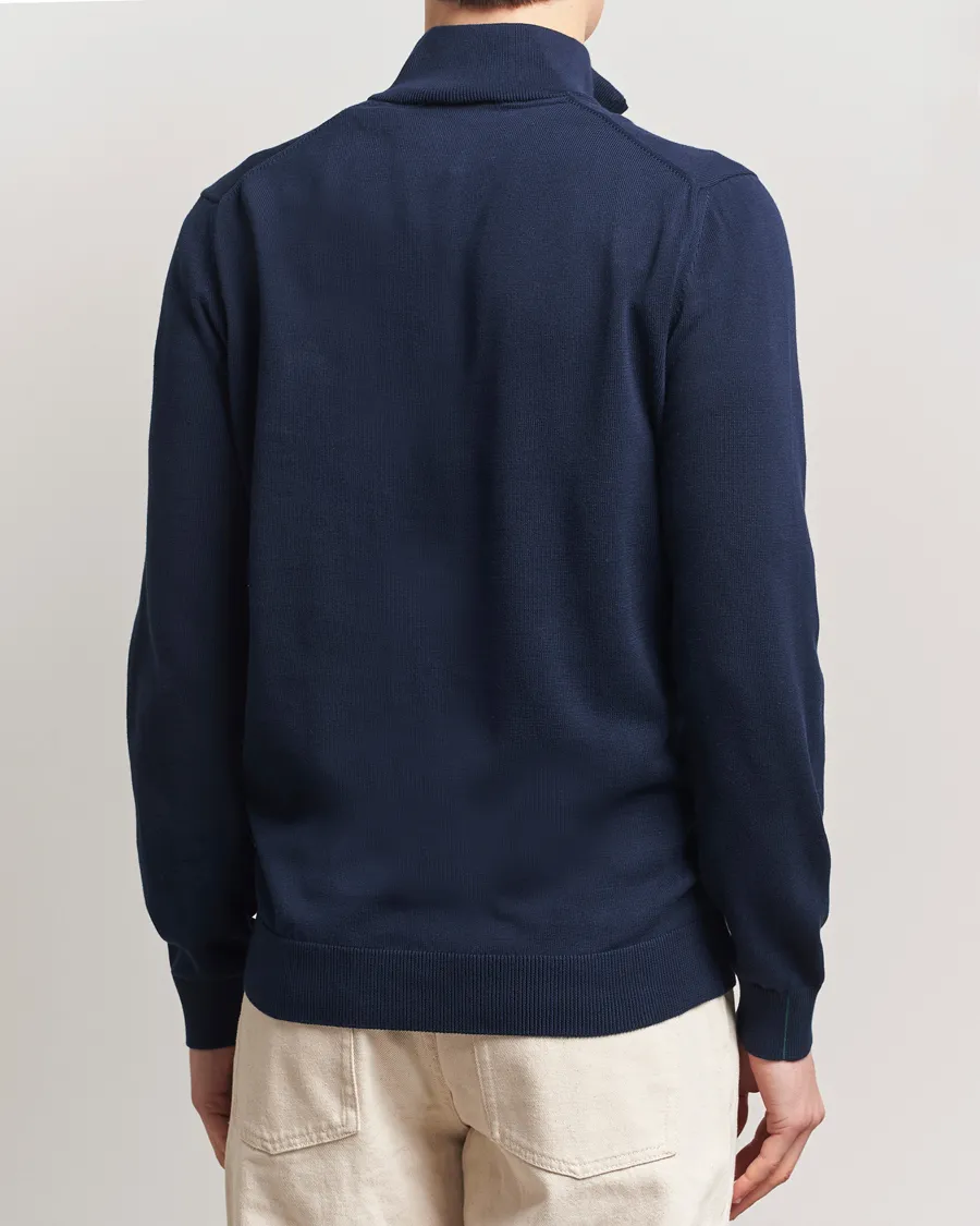 Cotton Knitted Half Zip Navy