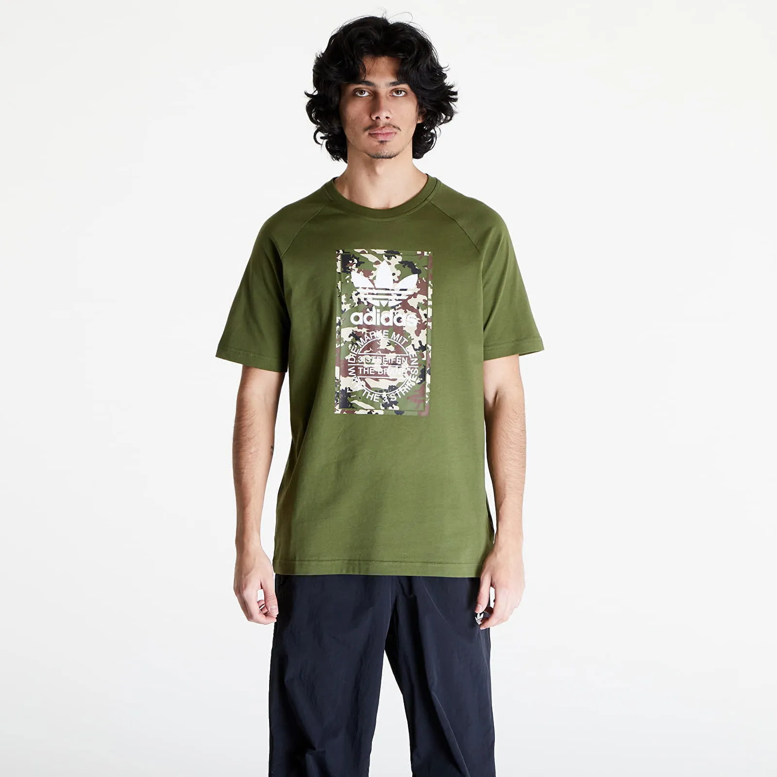T-shirt adidas Originals Camo Tongue Tee Green IS0248